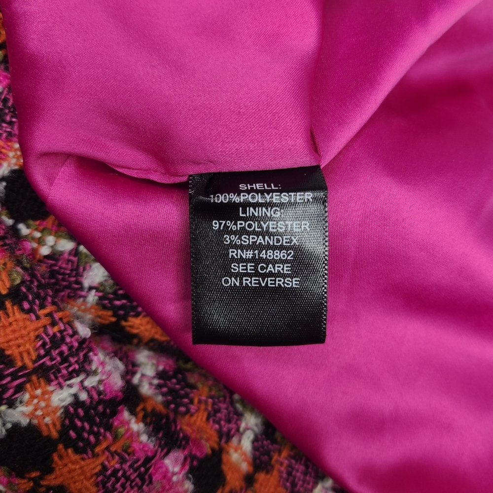 Torrid Boucle Statement Coat Plaid Pink 18333568 6X/30 Plus Size - Picture 11 of 14